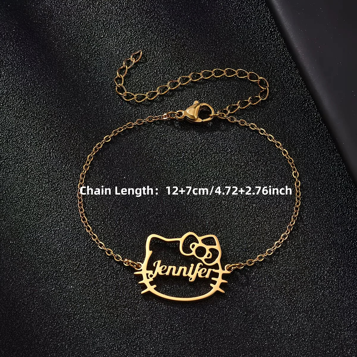 Personalized Name Bracalet Kitty Chain