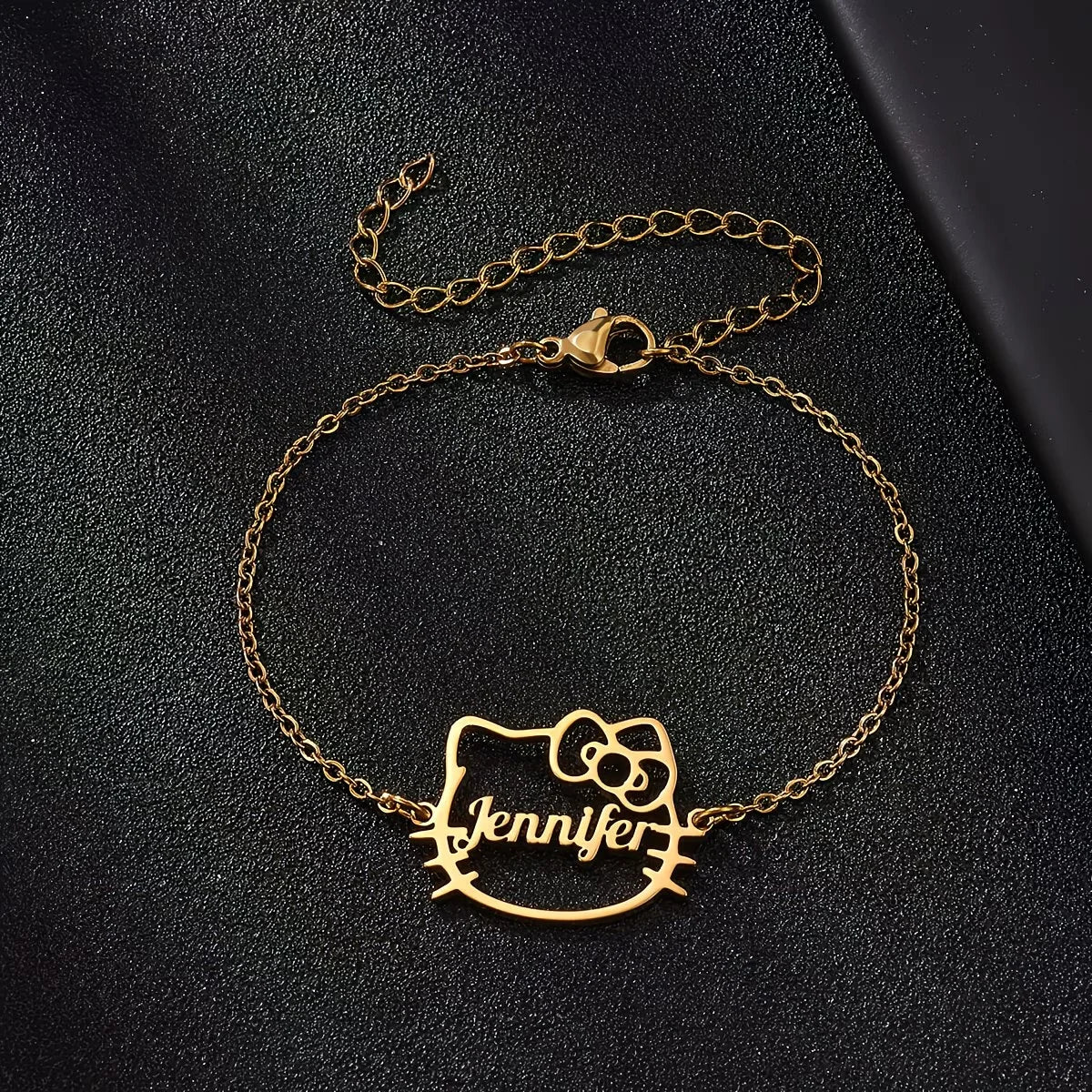 Personalized Name Bracalet Kitty Chain
